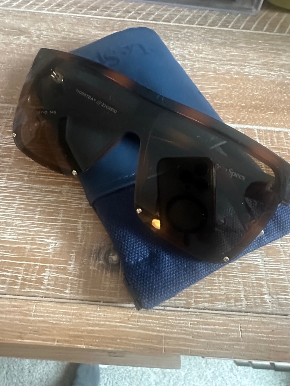 Le Specs Tortoiseshell Shield Sunglasses - Brown Lens